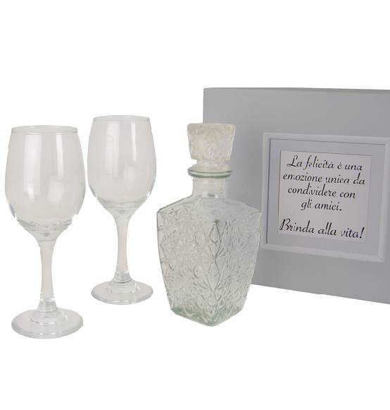 Bomboniera set regalo2 calici + bottiglia elegante e originale 2025
